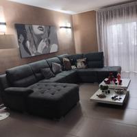 Divano doppio angolare grigio scuro