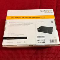 Switch KVM HDMI USB 2 porte, con audio e hub USB