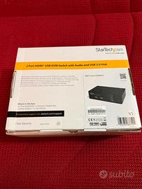 Switch KVM HDMI USB 2 porte, con audio e hub USB