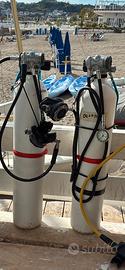 coppia di bombole in acciaio 8,5 sidemount