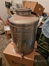 Tanica inox Sansone 50 litri con rubinetto olio