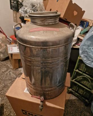 Tanica inox Sansone 50 litri con rubinetto olio