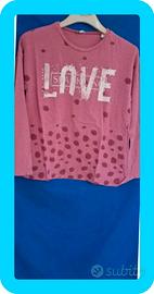 Sarabanda maglia rosa LOVE ragazza 12 anni