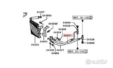 Tubo olio motore radiatore mitsubishi evo 5 6