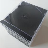 10 Custodie CD Plastica Nera Riciclate
