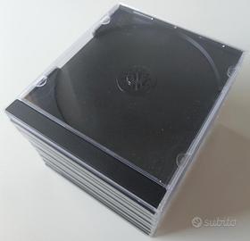 10 Custodie CD Plastica Nera Riciclate