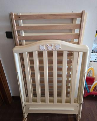 Lettino Pali avorio con cassettone e materasso