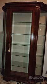 Vetrina/cristalliera legno, vetro con illuminazion
