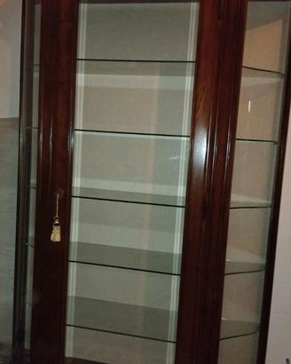 Vetrina/cristalliera legno, vetro con illuminazion