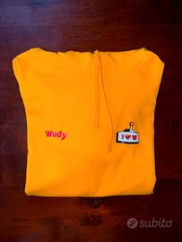 Felpa Gialla Wudy Tshirt I Love Wudy Large L Uomo