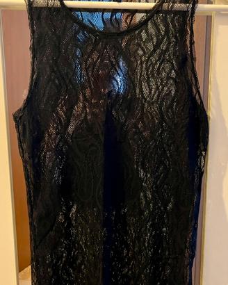 Benetton canotta pizzo lunga