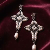 Orecchini d'epoca perle di fiume artigianali