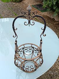 pozzo cesto in ferro lavorato a mano vintage 