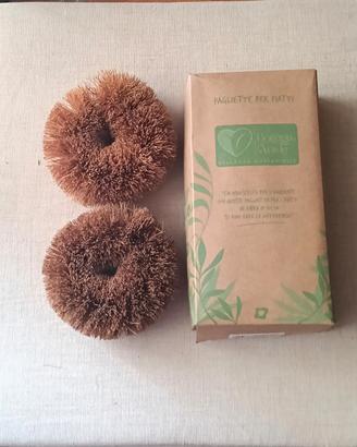 spugne per piatti e pentole eco in fibre di cocco