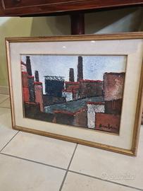 Vintage quadro paesaggio urbano