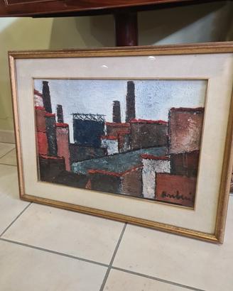 Vintage quadro paesaggio urbano