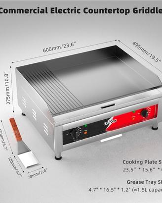 Piastra Fry Top Professionale CROSSON  60x40