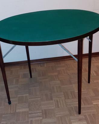 Tavolo con panno verde da gioco rotondo Diam 90 cm