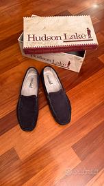 Mocassini Hudson Lake Blu Pelle Scamosciata 43
