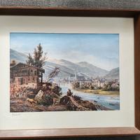 Historischer Farblithografie-Druck 'Brixen' in Hol