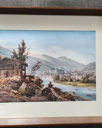 Historischer Farblithografie-Druck 'Brixen' in Hol