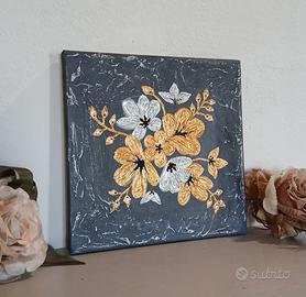Quadro vintage shabby floreale- fatto a mano 20x20
