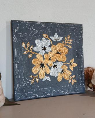 Quadro vintage shabby floreale- fatto a mano 20x20