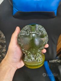Scultura Daum France gufo in pâte de verre firmata