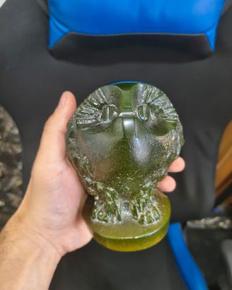 Scultura Daum France gufo in pâte de verre firmata