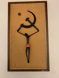 Quadro con inserto in vetro di Murano vintage