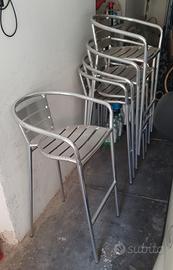 4+1 sedie alte, alluminio leggerissime, impilabili