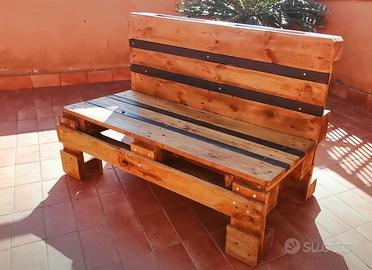 PANCHINA ARTIGIANALE con PEDANE EPAL NUOVA MARRONE