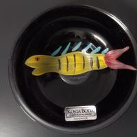 Piatto vintage in vetro soffiato di Kosta Boda