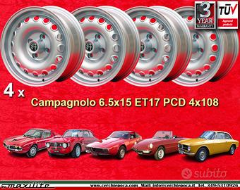 4 pz. cerchi Alfa Romeo GTA 6.5x15 ET17 105 Coupe