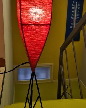 Lampada abat jour metallo e filo rosso aragosta