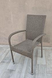 Sedia poltrona con braccioli da giardino