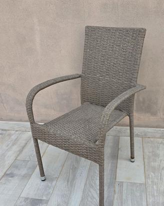 Sedia poltrona con braccioli da giardino