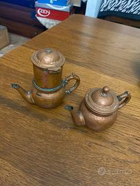 2 teiere antiche in rame