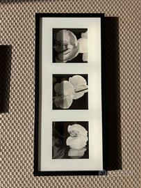 QUADRO CON FIORI BIANCHI E CORNICE NERA