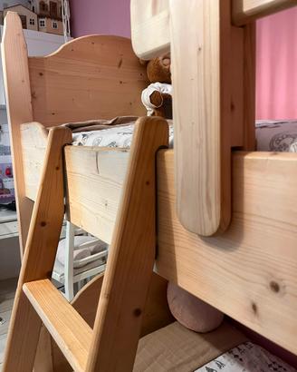 Letto a castello in legno massello di ABETE