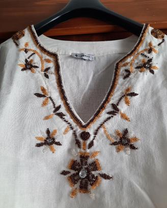camicia con perline