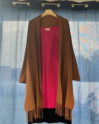 Cardigan lungo Vicolo con frange