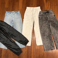 Pantakoni jeans strass, cargo e di pelle