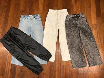 Pantakoni jeans strass, cargo e di pelle