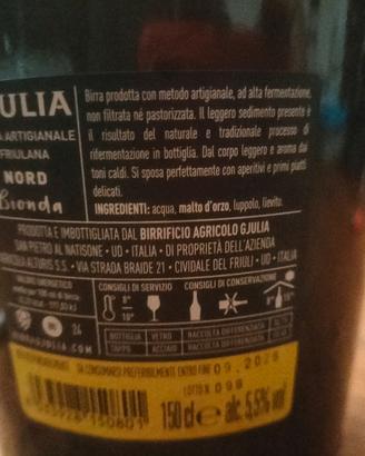birra da coll artigianale Giulia magnum
