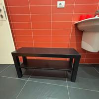 Tavolino basso nero con ripiano / panca TV