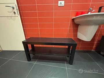 Tavolino basso nero con ripiano / panca TV