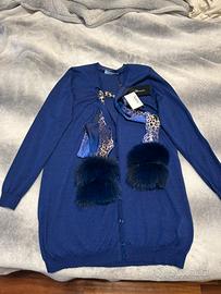 Maglione cardigan Blumarine blu elettrico taglia42