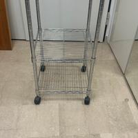 Scaffale in acciaio con ruote 45x45x105 pari al nu