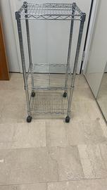 Scaffale in acciaio con ruote 45x45x105 pari al nu